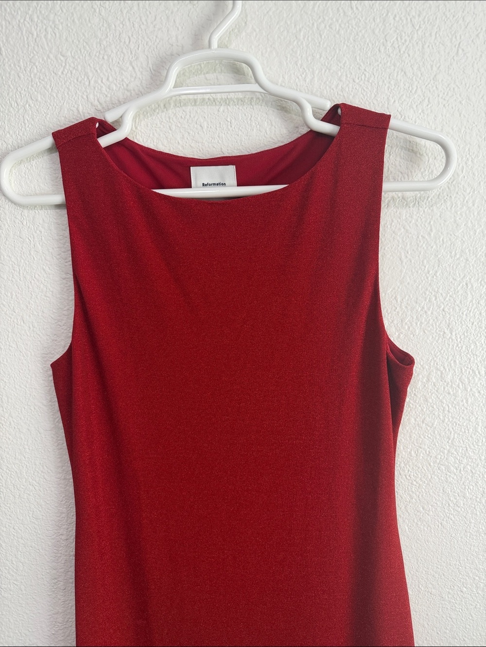Reformation Nataly Knit Dress Red Sparkle Shimmer Mini Dress XL - Picture 4 of 7